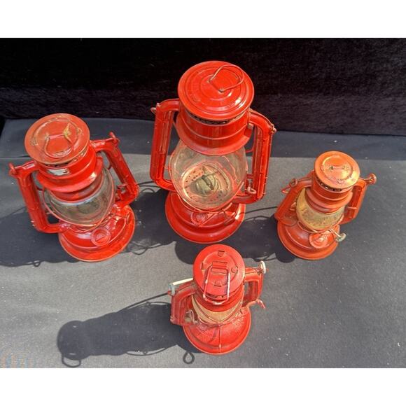 4 Nice VTG WINGED WHEEL Red Lanterns No. 350 & 500 Japan - Picture 8 of 13